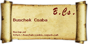 Buschek Csaba névjegykártya